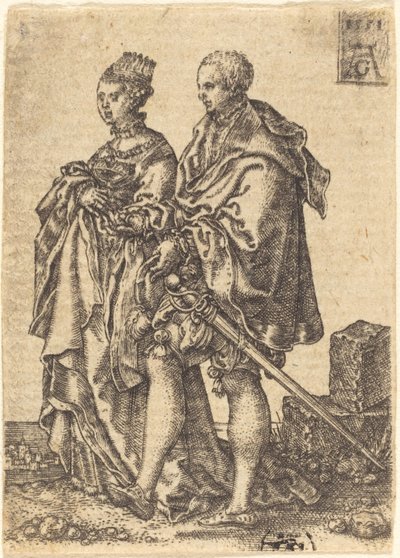 Táncoló pár, 1551. alkotó: Heinrich Aldegrever