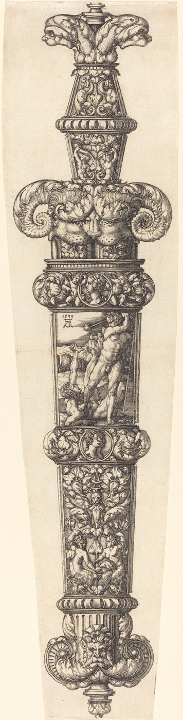 Tervezés egy tőrhüvelyhez Káinnal és Ábellel, 1539. alkotó: Heinrich Aldegrever