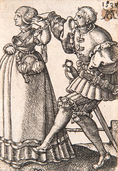 A kis esküvői táncosok sorozatból, 1538. alkotó: Heinrich Aldegrever
