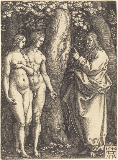 Isten tiltja a fáról enni, 1540. alkotó: Heinrich Aldegrever