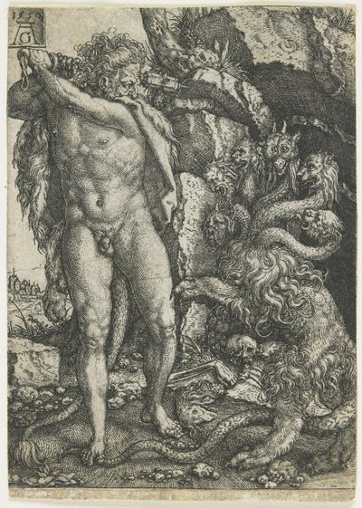 Herkules elpusztítja a lernai hidrát, 1550 alkotó: Heinrich Aldegrever