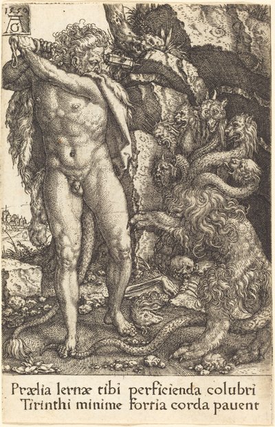 Herkules harcol a lerneai hidrával alkotó: Heinrich Aldegrever