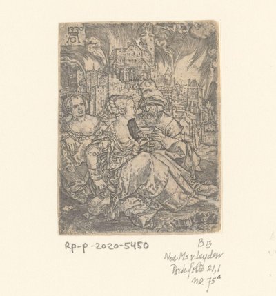 Lót és lányai alkotó: Heinrich Aldegrever