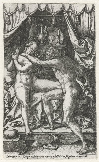 Lucretia en Sextus Tarquinius alkotó: Heinrich Aldegrever