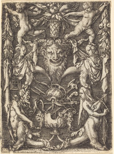 Dísz maszkkal, 1550. alkotó: Heinrich Aldegrever
