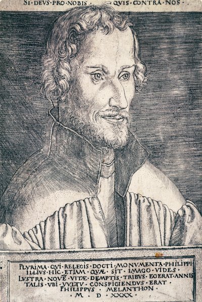 Philip Melanchthon vagy Philipp Schwarzerd (1497-1560) német humanista és teológus portréja, Heinrich Aldegrever (1502-kb. 1561) metszete alkotó: Heinrich Aldegrever