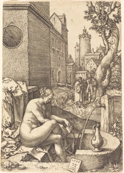 Susanna Meglepte a két öreg, 1555. alkotó: Heinrich Aldegrever