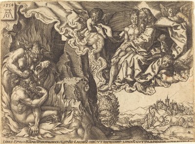 A gazdag ember a pokolban. alkotó: Heinrich Aldegrever