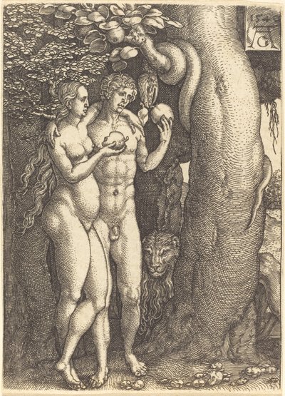 A kígyó kísértése, 1540. alkotó: Heinrich Aldegrever