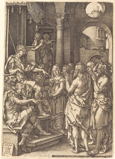 A két vén a bíró előtt, 1555. alkotó: Heinrich Aldegrever