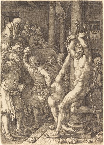 A két vén, akit a nép megkövez, 1555. alkotó: Heinrich Aldegrever