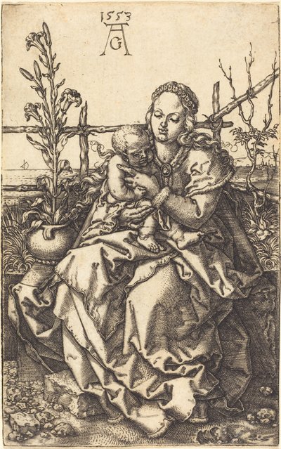 A Szűz ülő, 1553. alkotó: Heinrich Aldegrever
