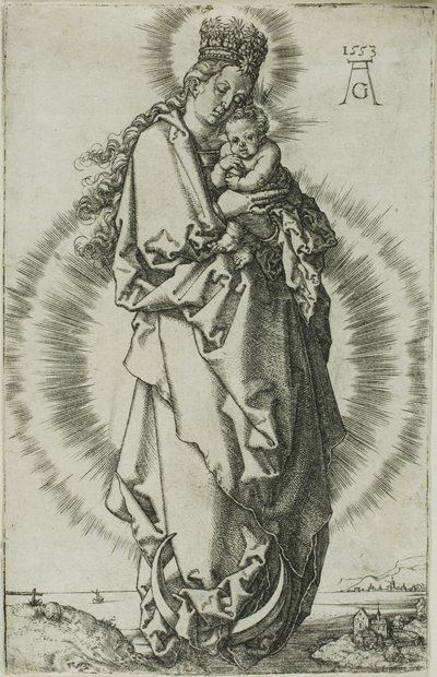 A Szűz és a Gyermek a félholdon alkotó: Heinrich Aldegrever