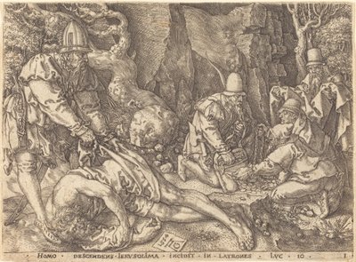 Utazó a tolvajok között, 1554. alkotó: Heinrich Aldegrever