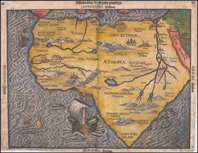 Heinrich Bünting 1592-es cseh nyelvű Afrika térképe alkotó: Heinrich Bünting