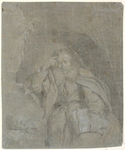 Szent Jeromos a barlangjában meditál alkotó: Heinrich Dittmers
