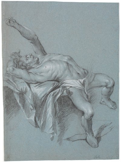Polyphemus meg van kötve? (Fekvő fekvő férfi felemelt bal karral) alkotó: Heinrich Dittmers