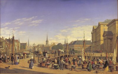 Kilátás Gammel Strand felől Christiansborg felé alkotó: Heinrich Hansen