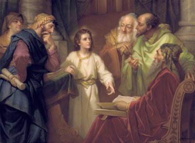Krisztust a templomban ábrázoló emléktábla, 19. század vége – 20. század eleje alkotó: Heinrich Karl Hofmann