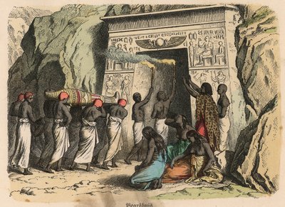 Ókori Egyiptom: Ókori Egyiptom: rituális temetési szertartás alkotó: Heinrich Leutemann