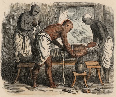 Az ókori Egyiptom: A múmia becsomagolása, 1866 alkotó: Heinrich Leutemann