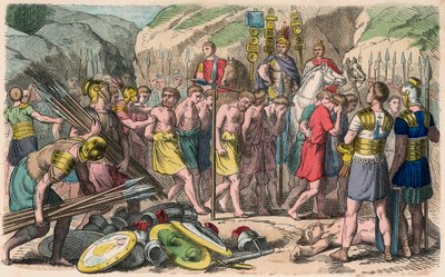 Az ókori Róma: Az elfogott ellenségeket befogják alkotó: Heinrich Leutemann
