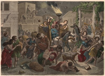 Az ókori Róma: A Vezúv kitörése, i.sz. 79 alkotó: Heinrich Leutemann