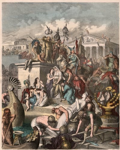 Az ókori Róma: Róma kifosztása a vandálok által, 1866. 455. június 2-án alkotó: Heinrich Leutemann