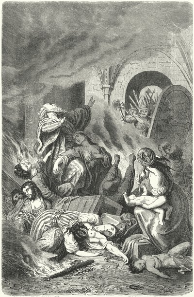 A yorki zsidók mészárlása alkotó: Heinrich Leutemann
