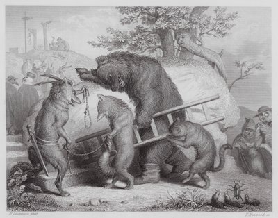 Reynard, a róka: Fox: A kivégzéshez vezető út (metszet) alkotó: Heinrich Leutemann