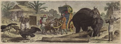 Jelenet Bengáliában, Indiában (színes metszet) alkotó: Heinrich Leutemann