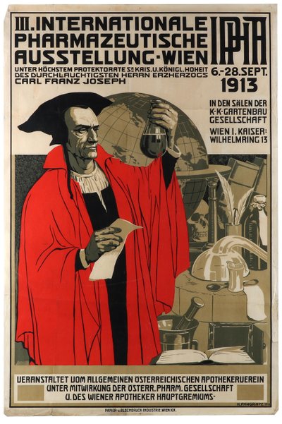 III Nemzetközi Gyógyszerészeti Kiállítás Bécsben, 1913. alkotó: Heinrich Maria Pangratz