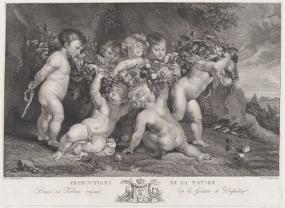 Hét putti gyümölcsfüzért, kb. 1780-87. alkotó: Heinrich Schmitz