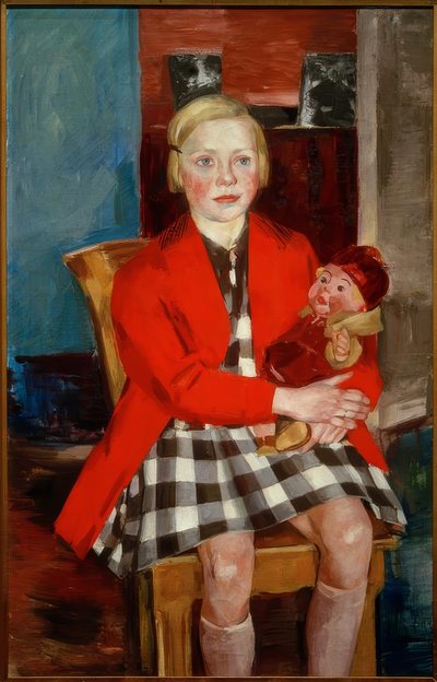 Lány babával (Käte Werner) alkotó: Heinrich Stegemann