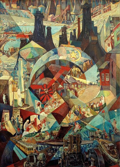 Bakui agitációs panel, 1927. alkotó: Heinrich Vogeler