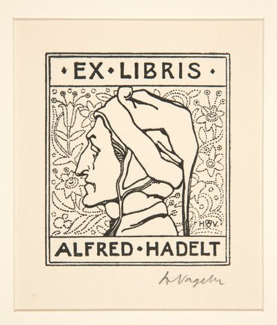 Könyvtábla: Alfred Hadelt alkotó: Heinrich Vogeler