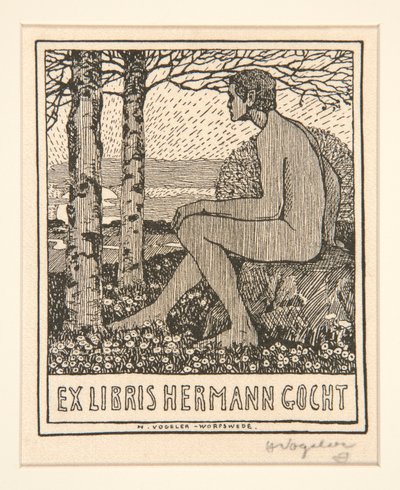 Könyvtábla: Ex Libris Hermann Gocht alkotó: Heinrich Vogeler