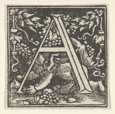 A kezdőbetű puttóval, kb. 1538. alkotó: Heinrich Vogtherr