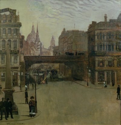 Ludgate Hill, 1884 alkotó: Heinrich Wilhelm Truebner