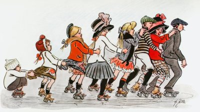 Görkorcsolya klub az Alex körül alkotó: Heinrich Zille