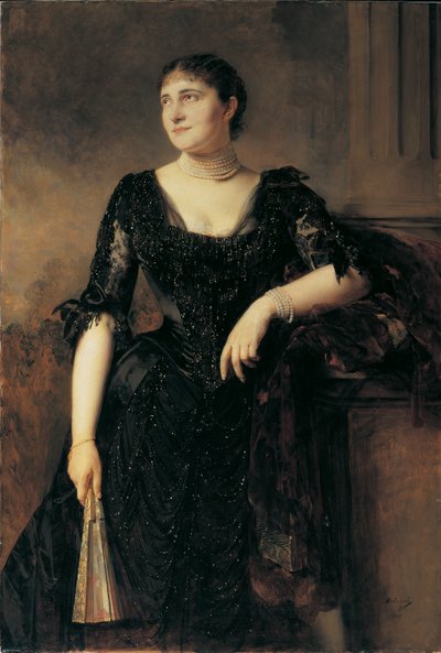 egy hölgy portréja alkotó: Heinrich von Angeli