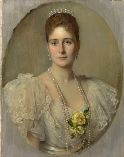 Alekszandra Fjodorovna orosz császárnő 1872-1918, II. Miklós cár feleségének portréja, 1897. alkotó: Heinrich von Angeli
