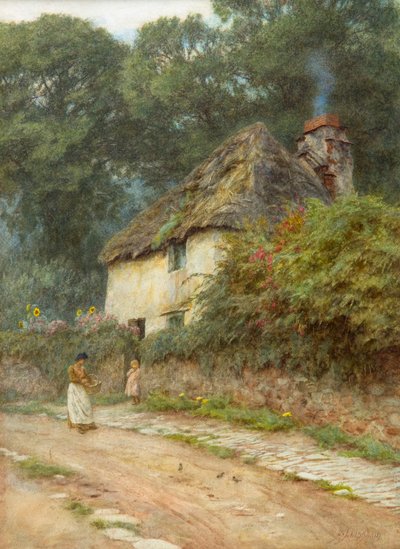 Egy devonshire-i házikó (akvarell) alkotó: Helen Allingham