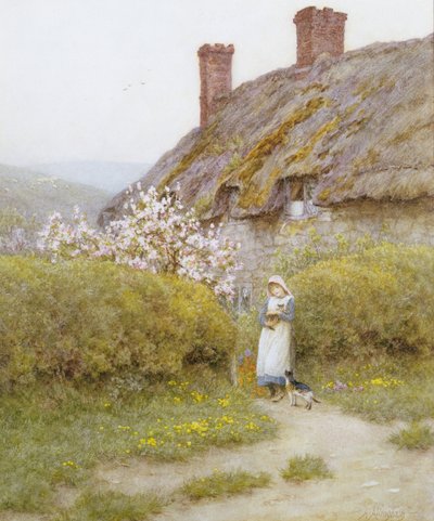 Dorsetshire Cottage (akvarell papíron) alkotó: Helen Allingham