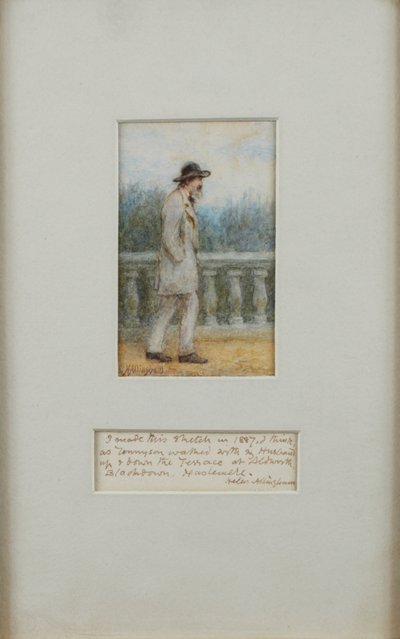 Alfred, Lord Tennyson a kertjében alkotó: Helen Allingham