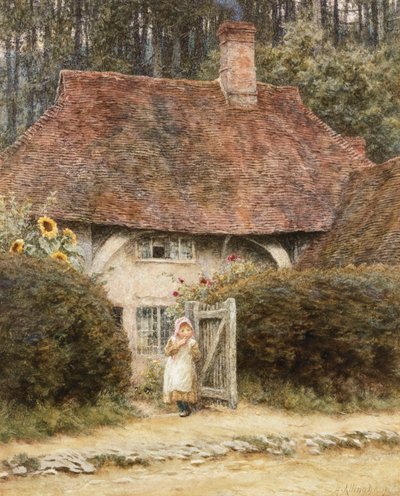 A házikó kapujában alkotó: Helen Allingham