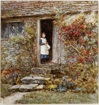 Corcorus Japonica (akvarell kikarcolással) alkotó: Helen Allingham
