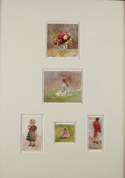 Öt vázlat (akvarell papíron) alkotó: Helen Allingham