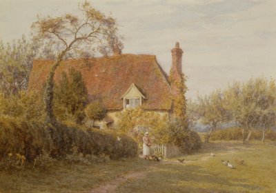 Hedges Farm, East End Farm, Pinner (ceruza és akvarell) alkotó: Helen Allingham
