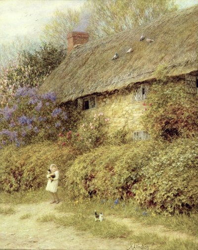 Régi kunyhó Freshwaterben, Wight-sziget (akvarell papíron) alkotó: Helen Allingham